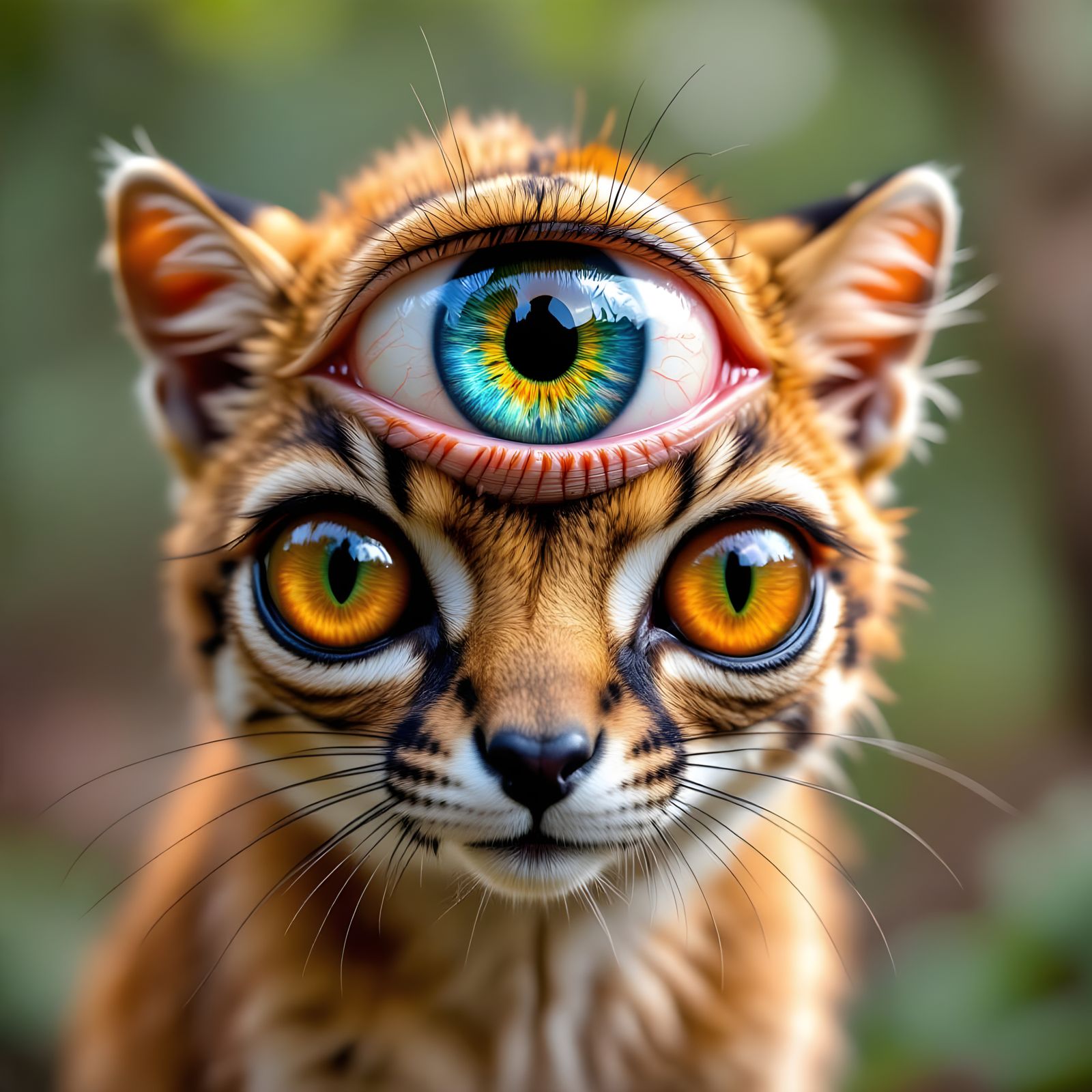 Three-Eyed Mammal: An AI-Generated Anomaly