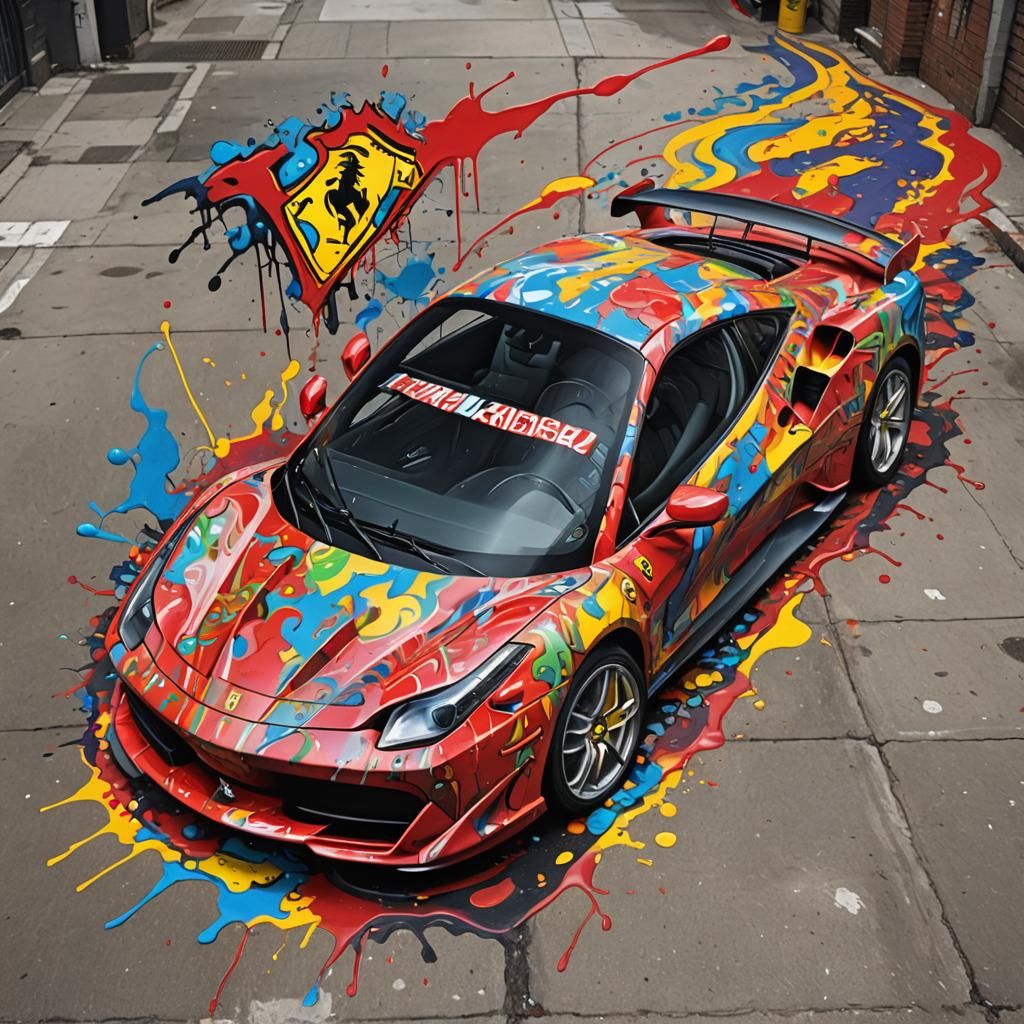 WarioWare Custom Ferrari Graffiti Street Art