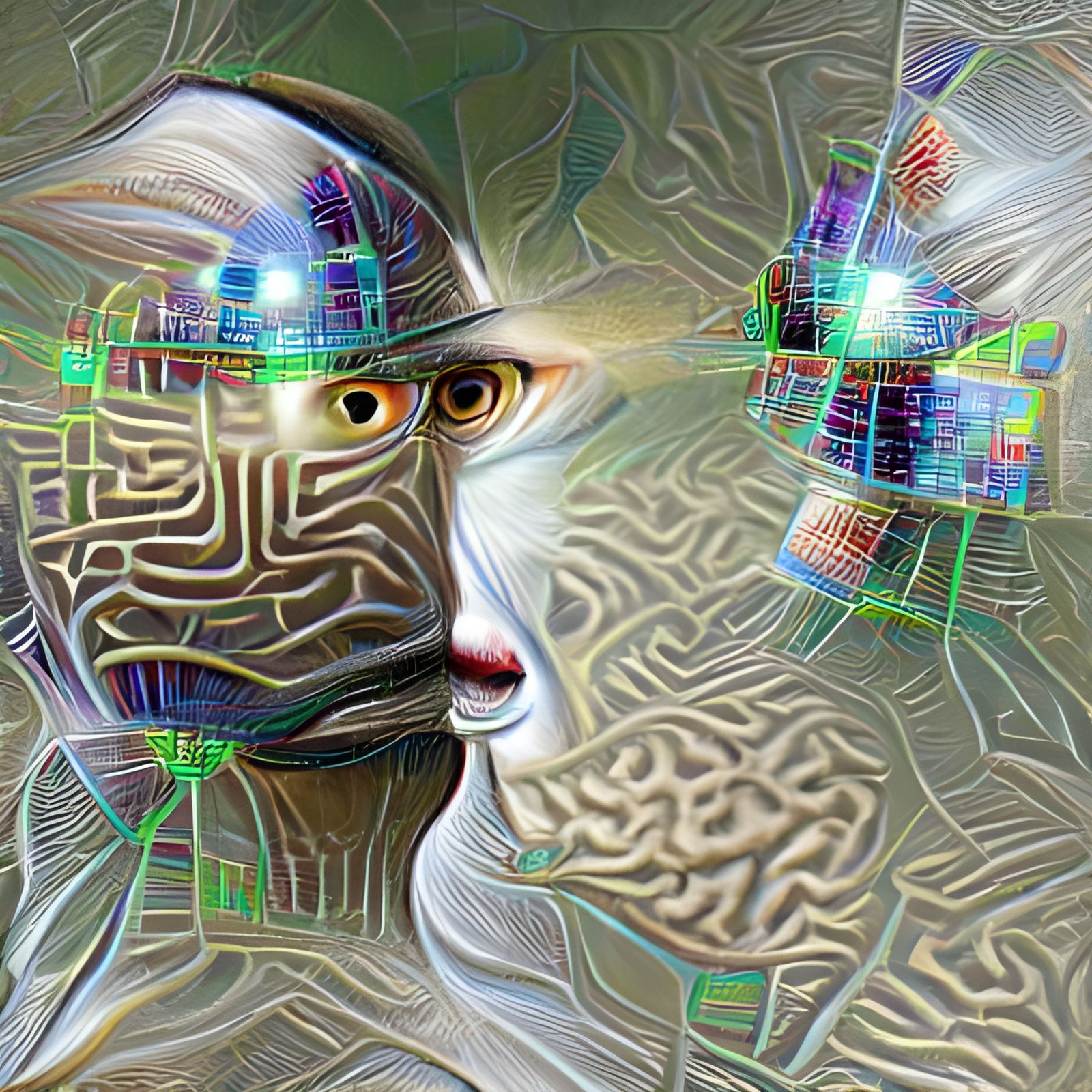 Abstract AI Rendering of an Unknown Dimension