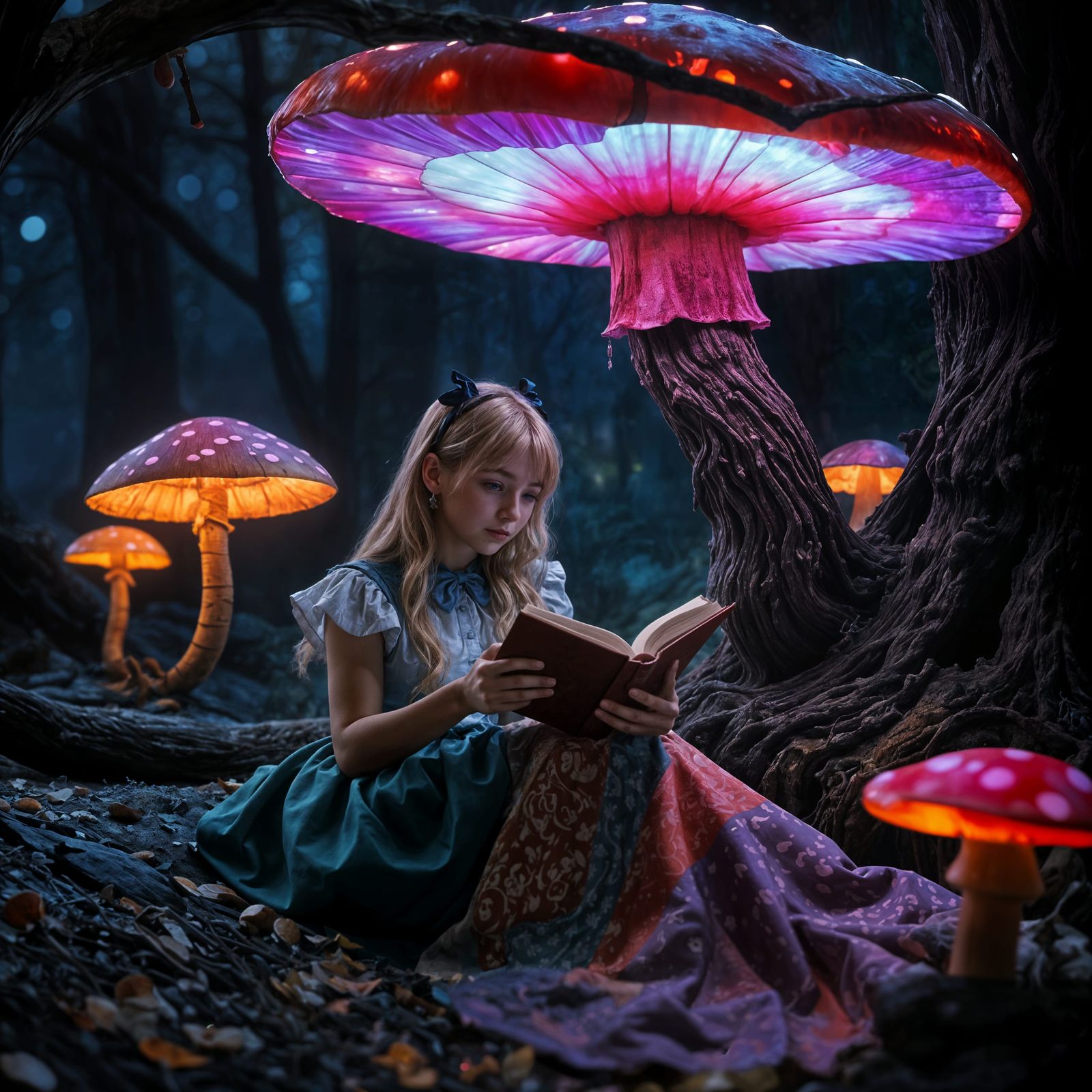 Mysterious Dark Blue Night Scene