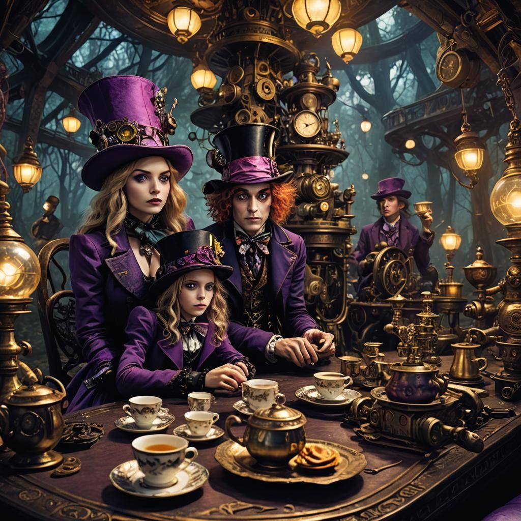 Steampunk Mad Hatter's Eerie Tea Party