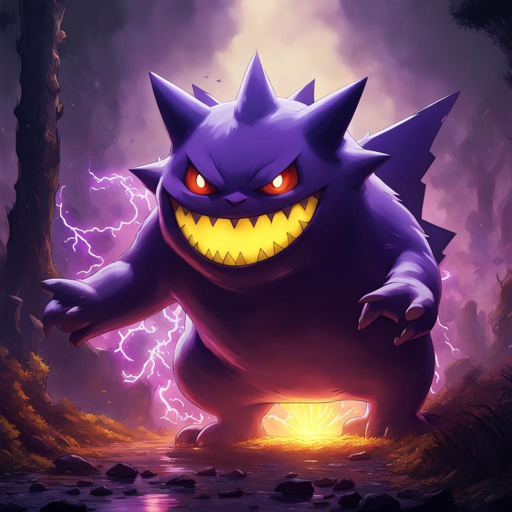 Gengar Pokemon Dark Fantasy Concept Art in 8K