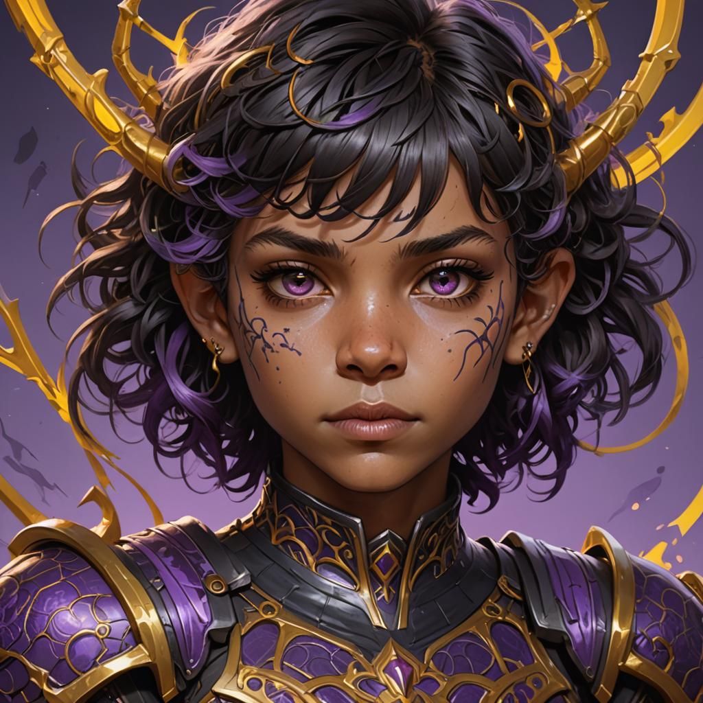 Young D&D Character with Spider Tattoos