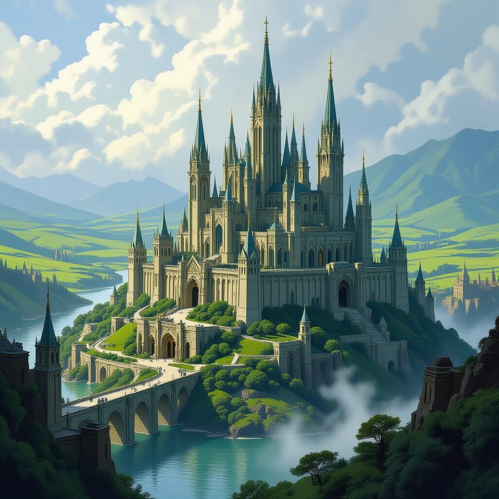 Majestic Gondor: A Kingdom of Green Hills and Spires