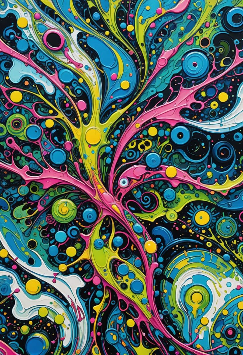 Vibrant Surreal Oil Painting in Greg Bromley Style