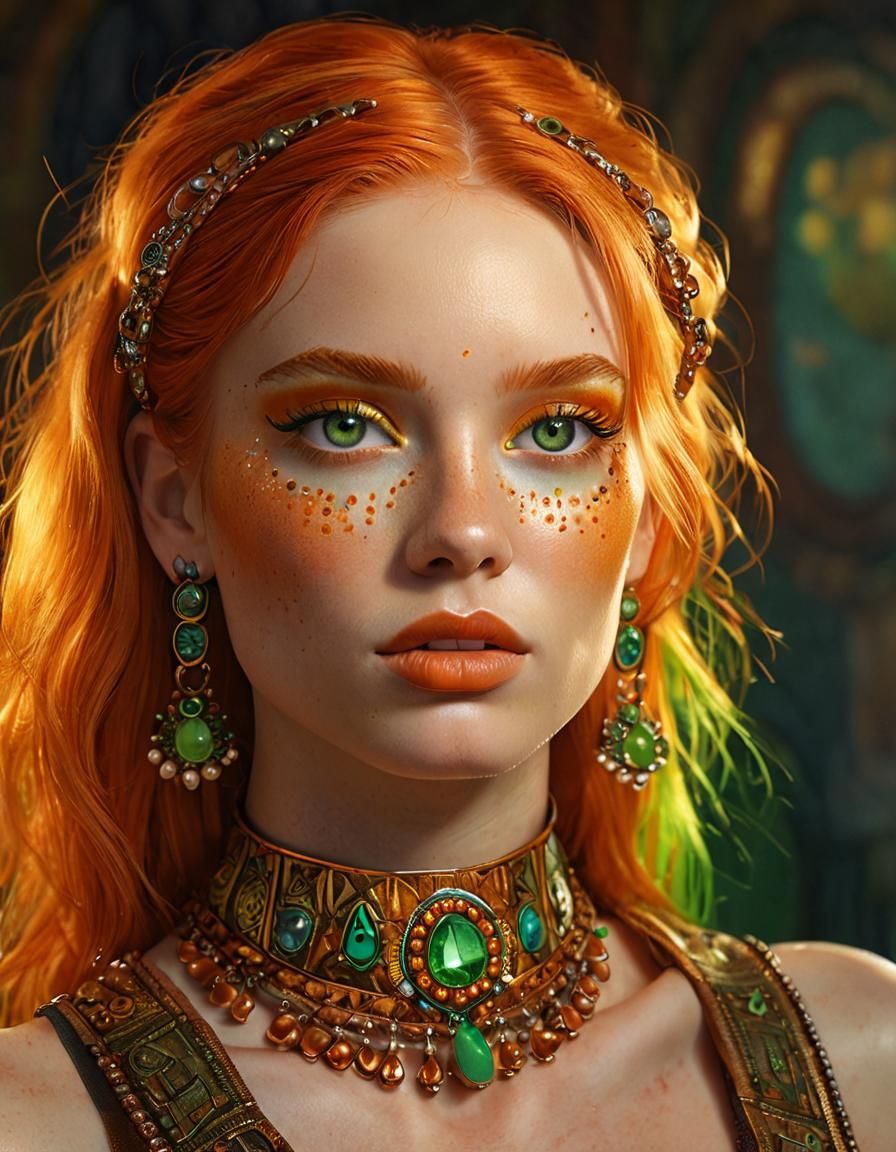 Hyperrealistic Portrait of Woman with Septum Piercing