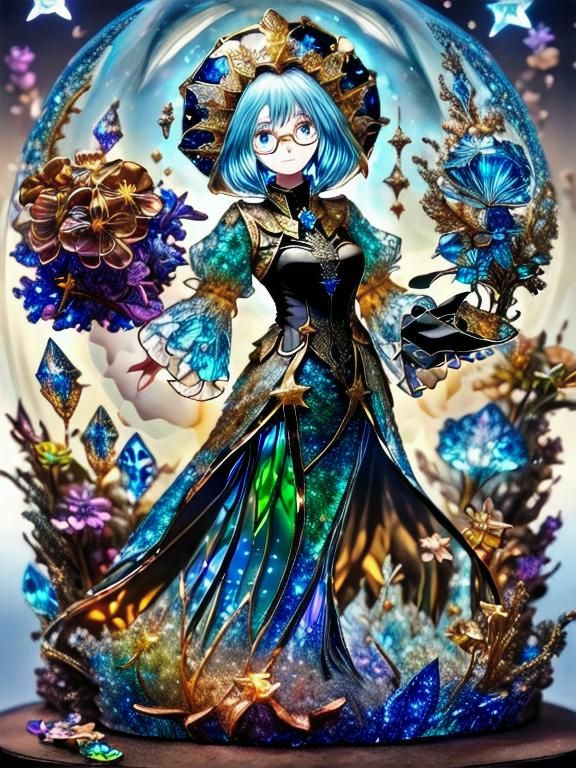 enameled glass sentient woman