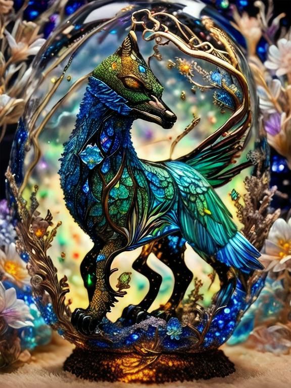 enameled glass sentient creature