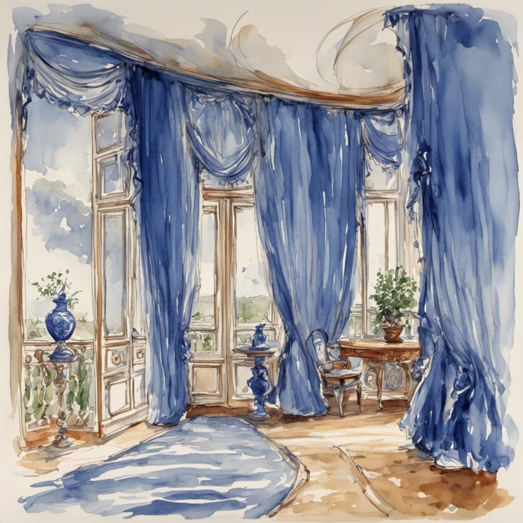 Blue curtains