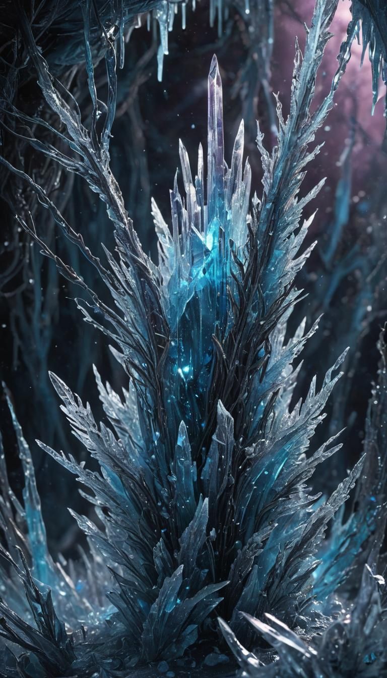Frozen Crystal Core Concept Art in 8K