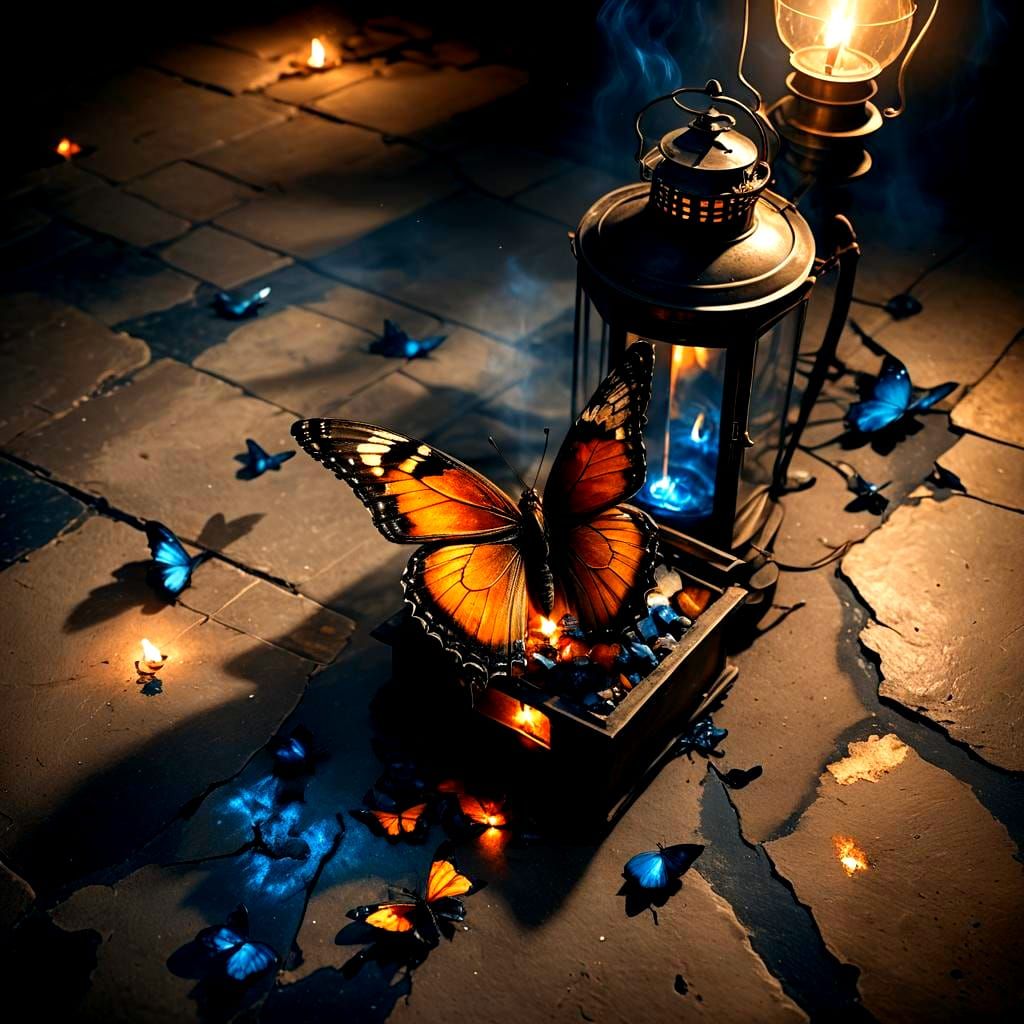 Burning Butterfly: A Gothic Horror Scene