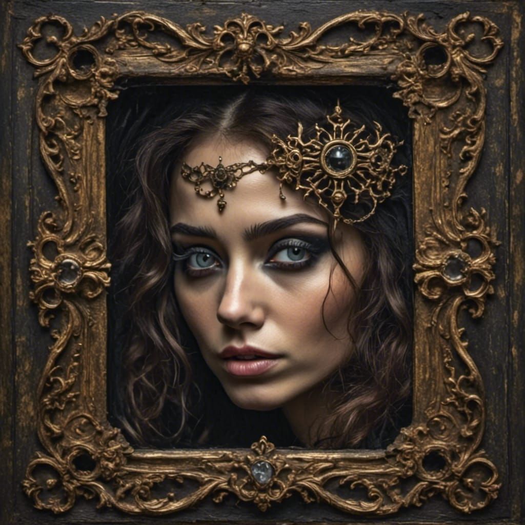 Dramatic Portrait in Oil and Chalk Style