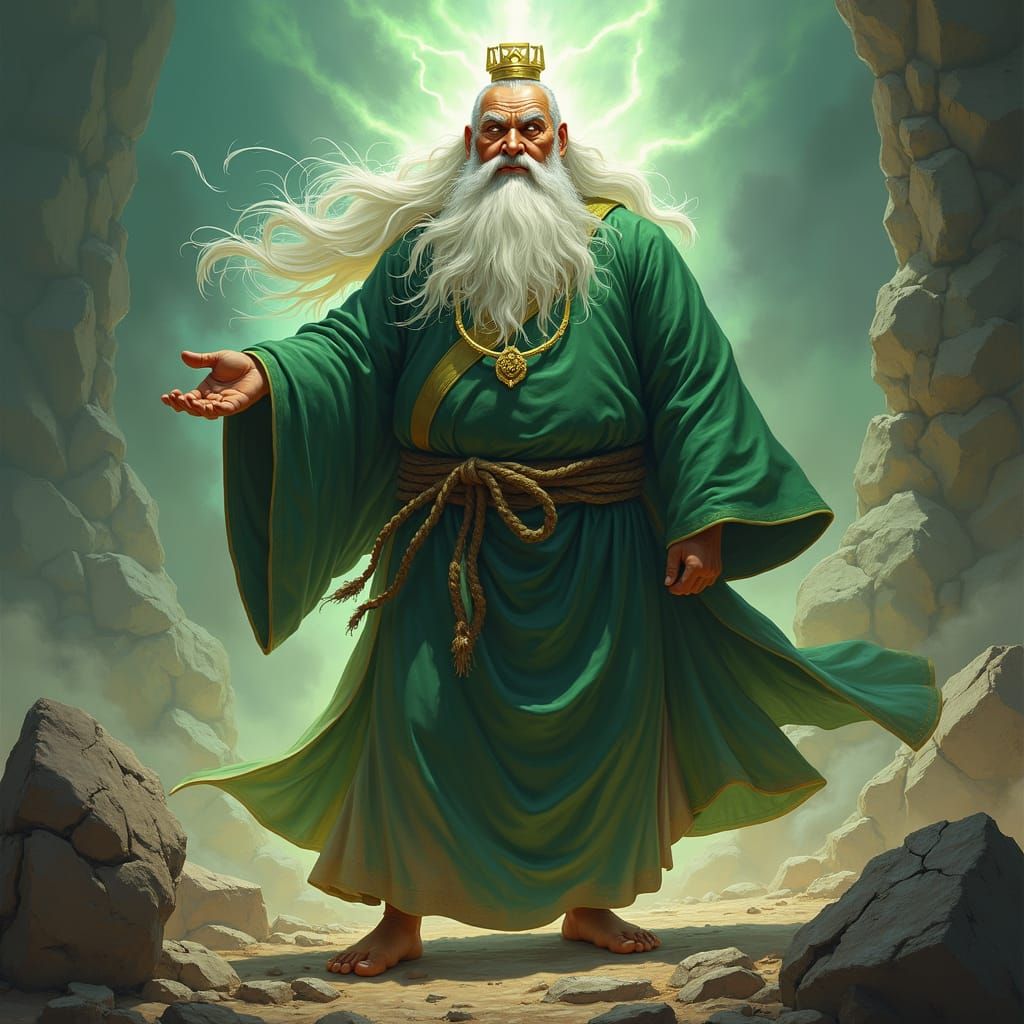 Towering Chinese Man Commands Elements with Divine Energy