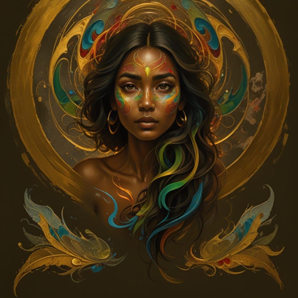 Iridescent Abstract Expressionism in Rainbow Colors