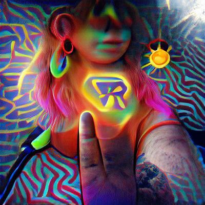 Psychedelic Sunshine Rays Glowing Neon Colourful