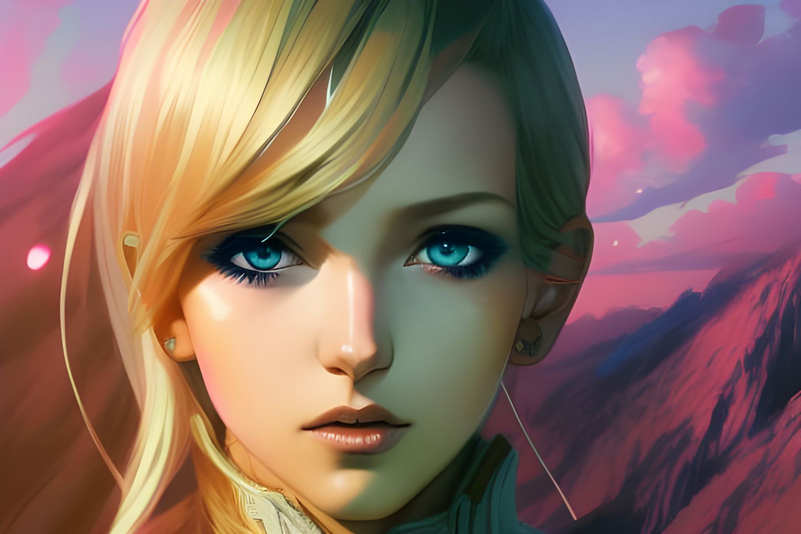 Detailed Portrait of a Blonde Girl in Digital Art Style
