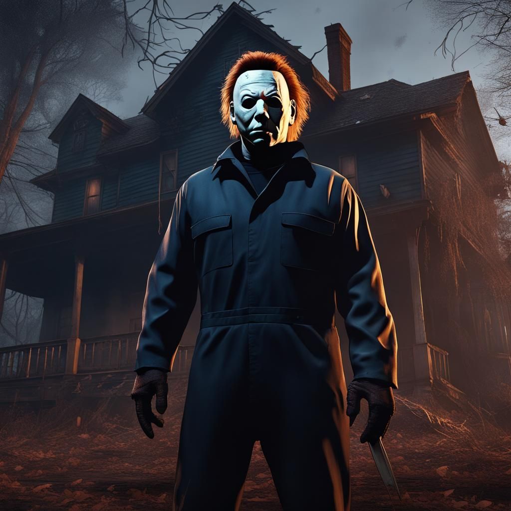 Detailed Matte Painting of Michael Myers