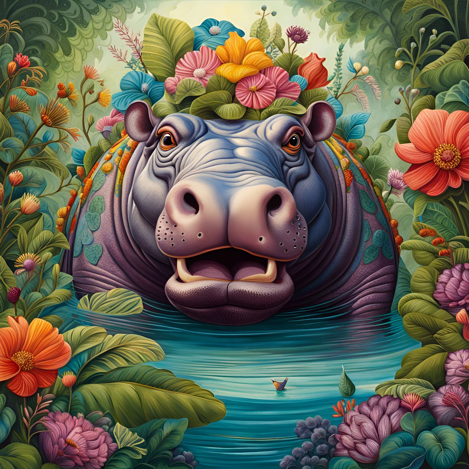 Happy Hippie Hippo