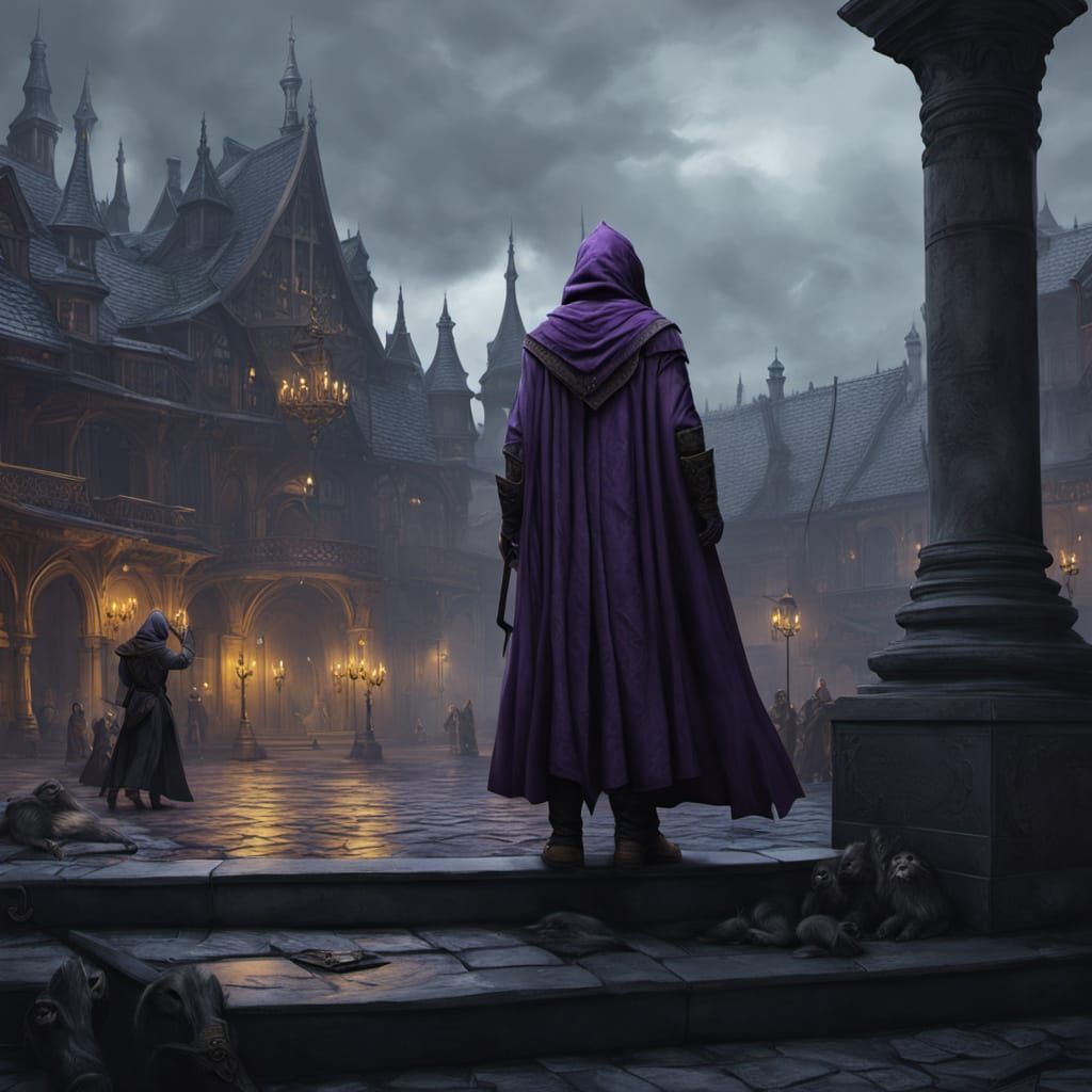 Gloomy Shadowfell Town Square in Dark Fantasy