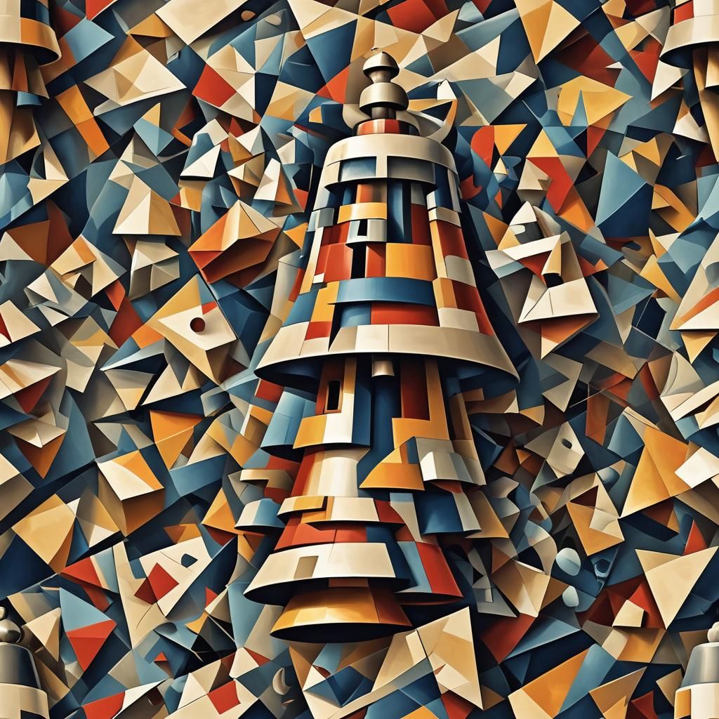 Cubist Bell in Geometric Fauvism Style
