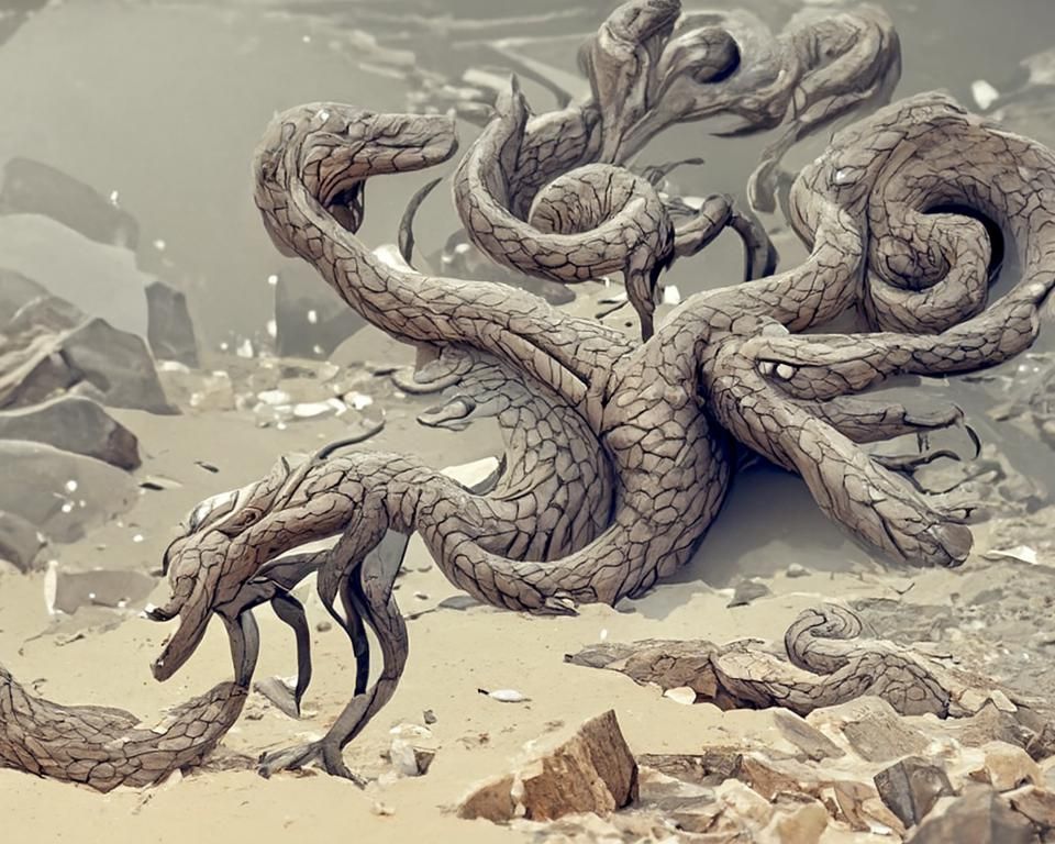 Stone Hydra Digital Art in Unreal Engine 5