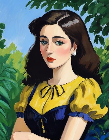 Woman in Yellow Dress: A Fauvist Oil Painting
