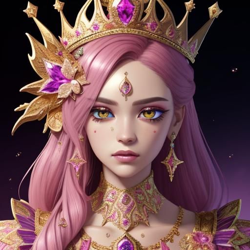 Diamond Letter M Crown Jewel 3D Splash