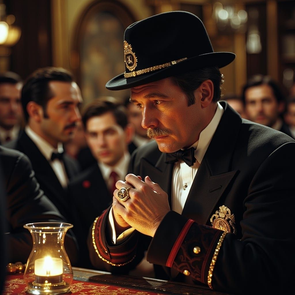 Casablanca Gambling Scene: Cinematic Still