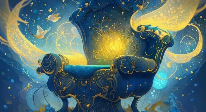 Fantastical Blue and Yellow Chair Concept Art