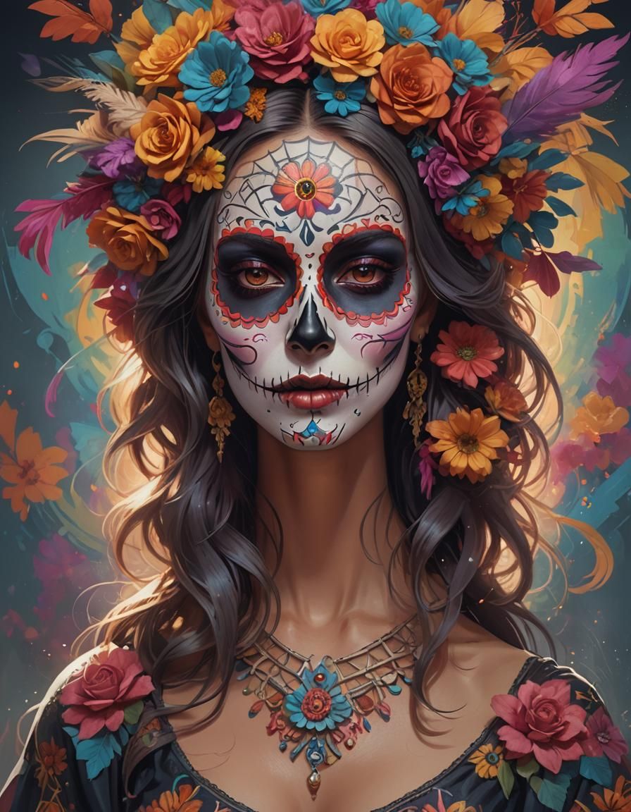 Day of the Dead Face Paint Portrait