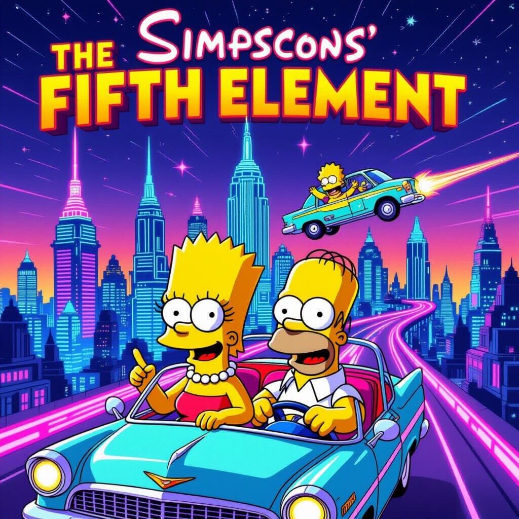 The Simpsons' Fifth Element Movie Poster
