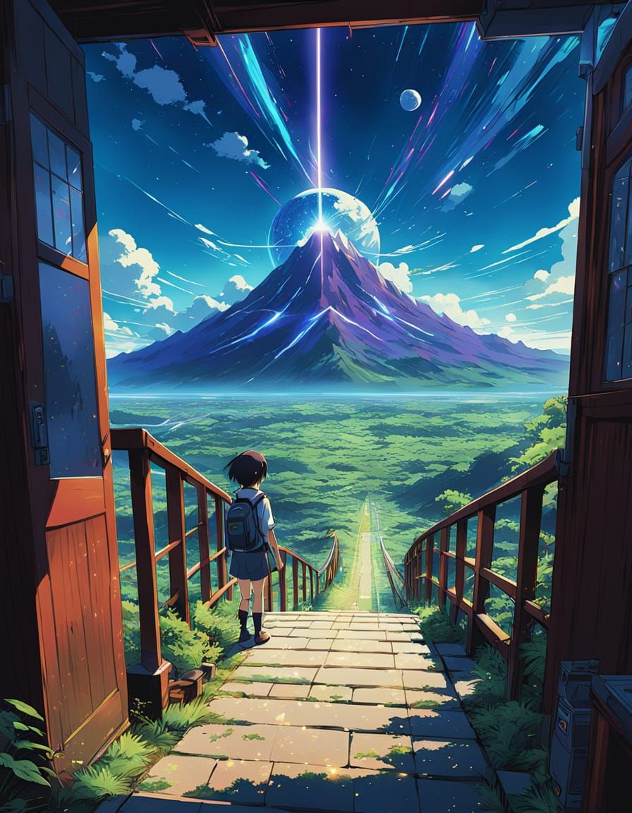 Anime Key Visual in Studio Ghibli Style
