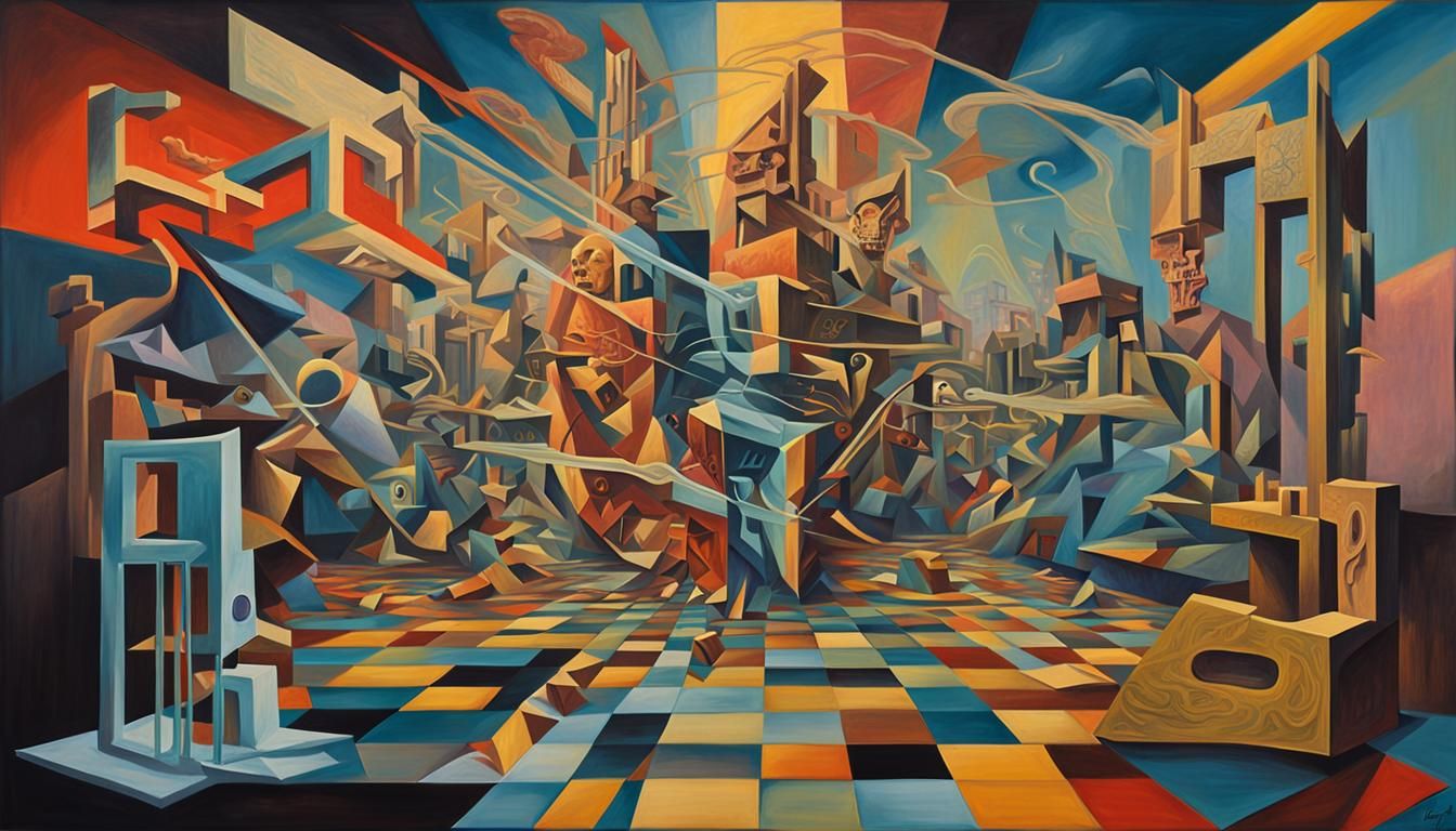 Spinal Fusion: A Surrealist Abstract Painting