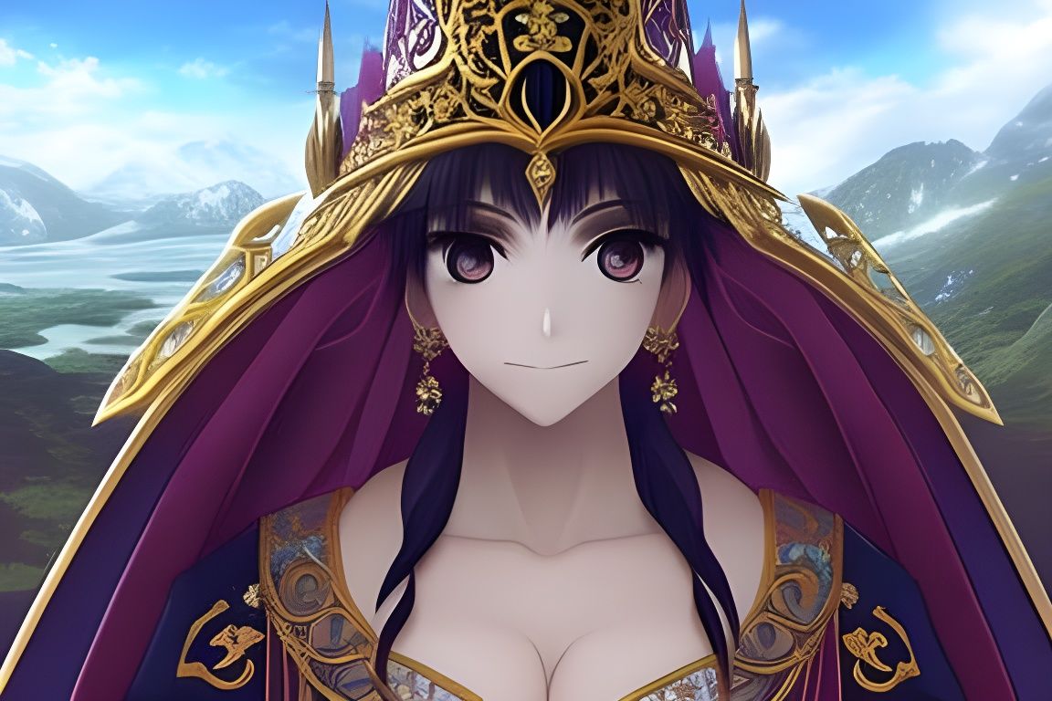 Anime Princess Portrait with Hypnotic Eyes