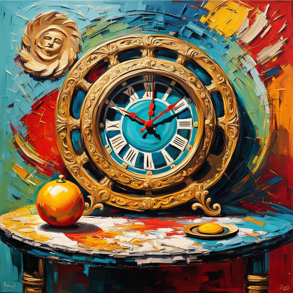 Feng Shui Clock in Neo-Expressionist Style