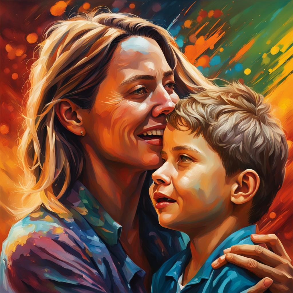 Hyperrealistic Mother and Son Concept Art