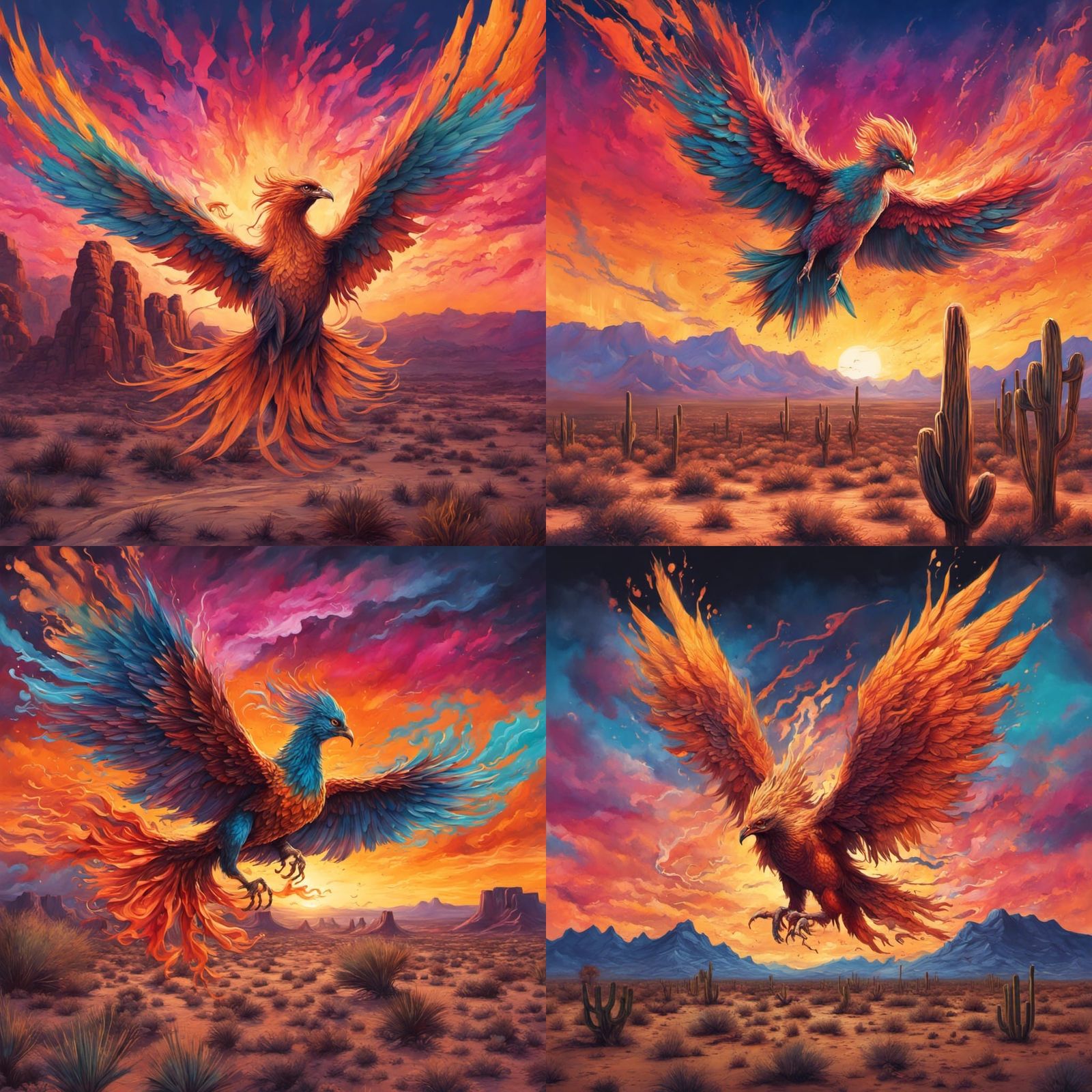 Phoenix Flies Over Arizona: Graffiti Art Style