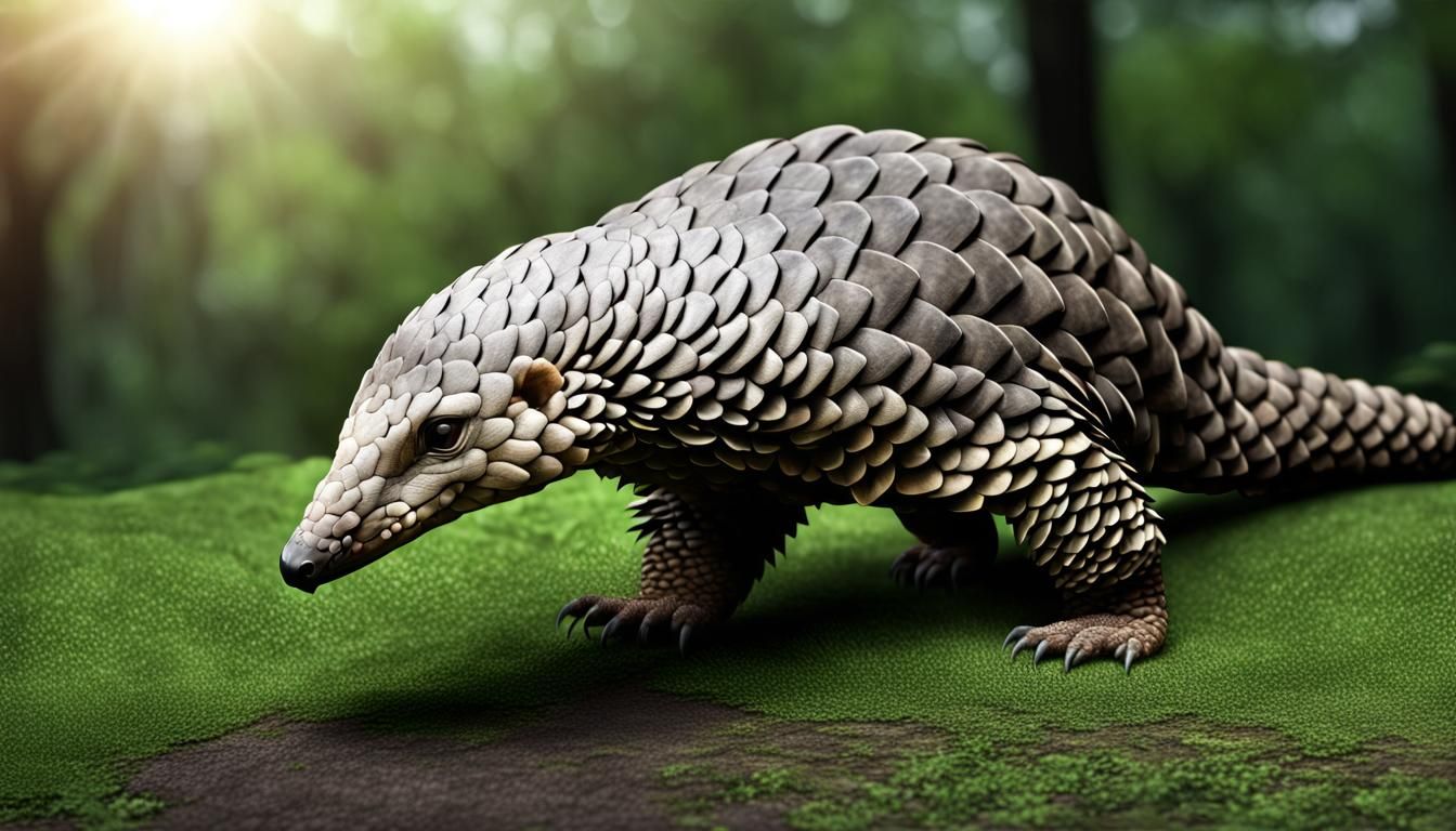 Realistic Pangolin in Nature Habitat