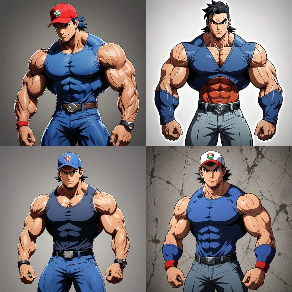 Bodybuilder Ash Ketchum in Muscular Glory