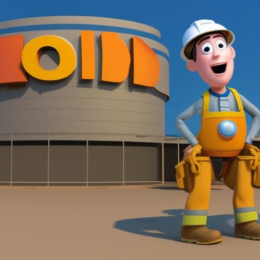 Bob the Builder in Pixar 3D Style
