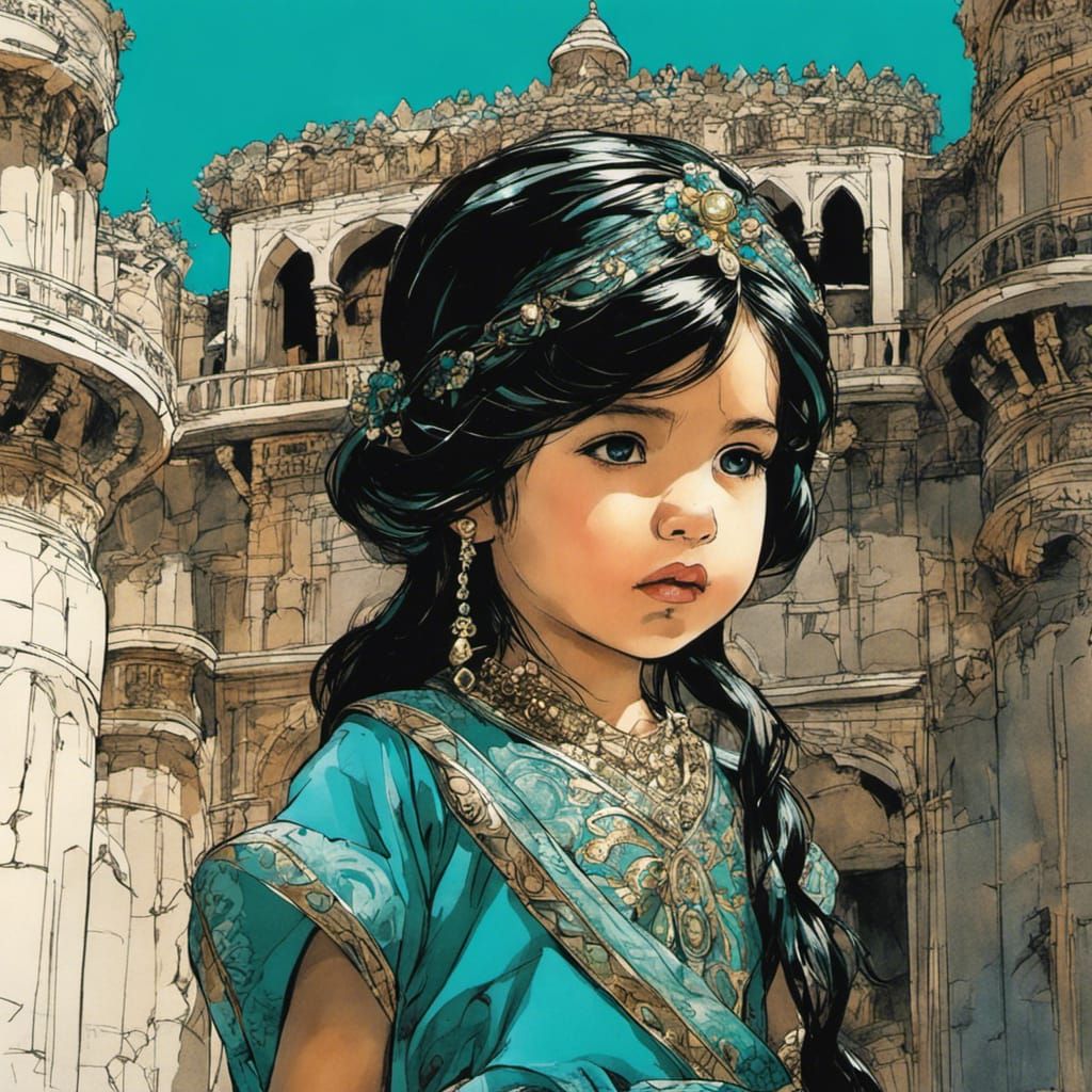 Jasmine as Adorable Baby in Araki-Shinkawa Style