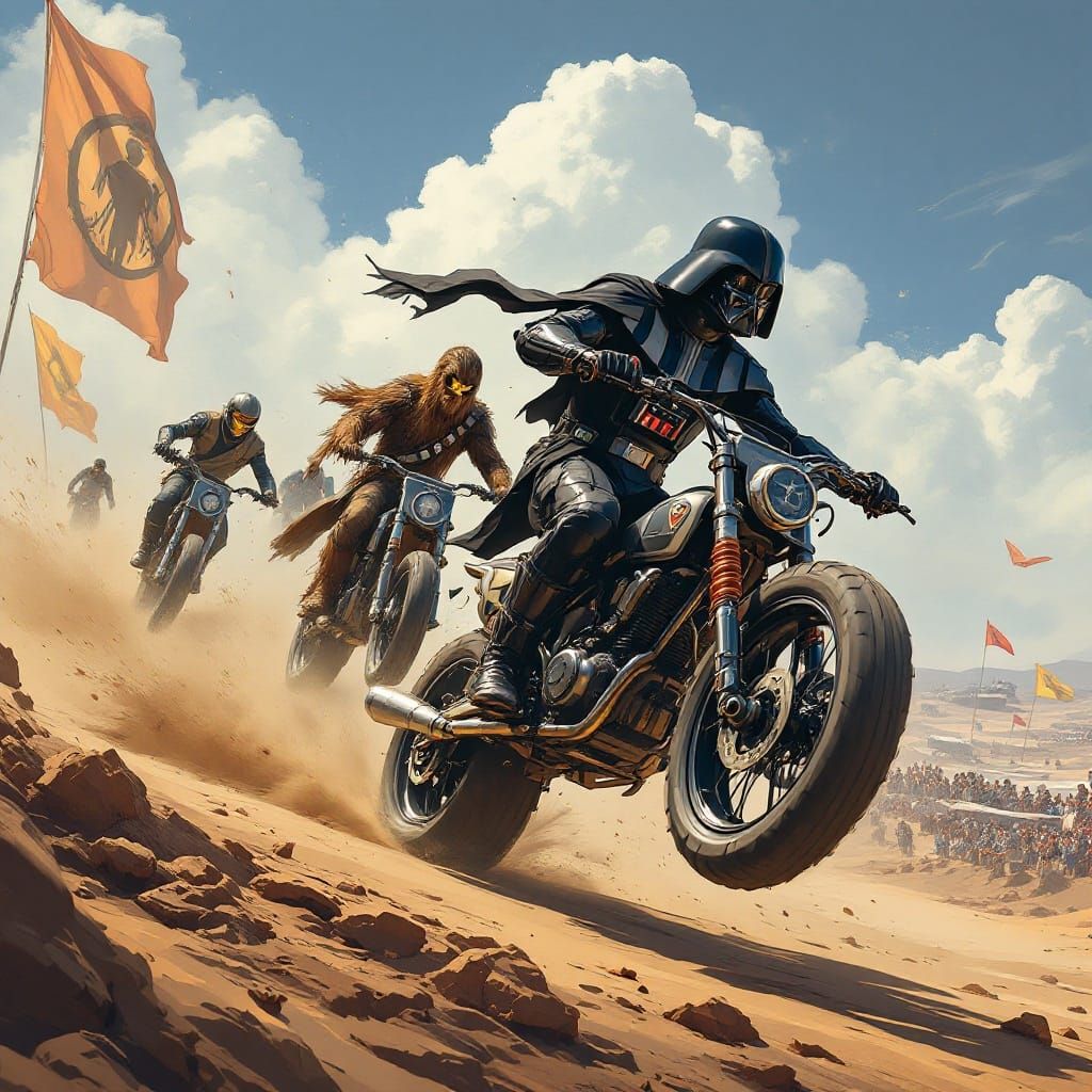 Star Wars Heroes Ride Custom Dirt Bikes in High-Speed Action...