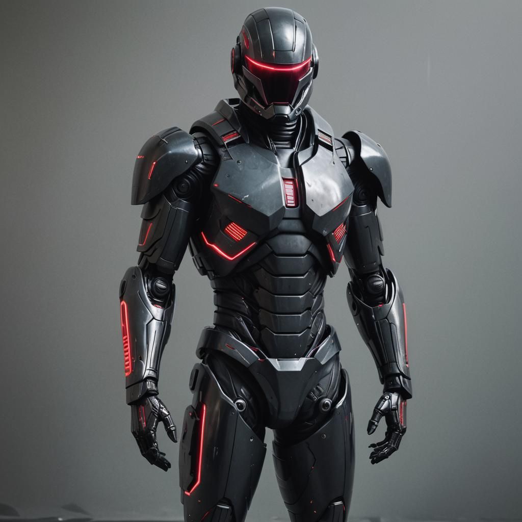 Cyberpunk Powersuit in Neon-Lit Future