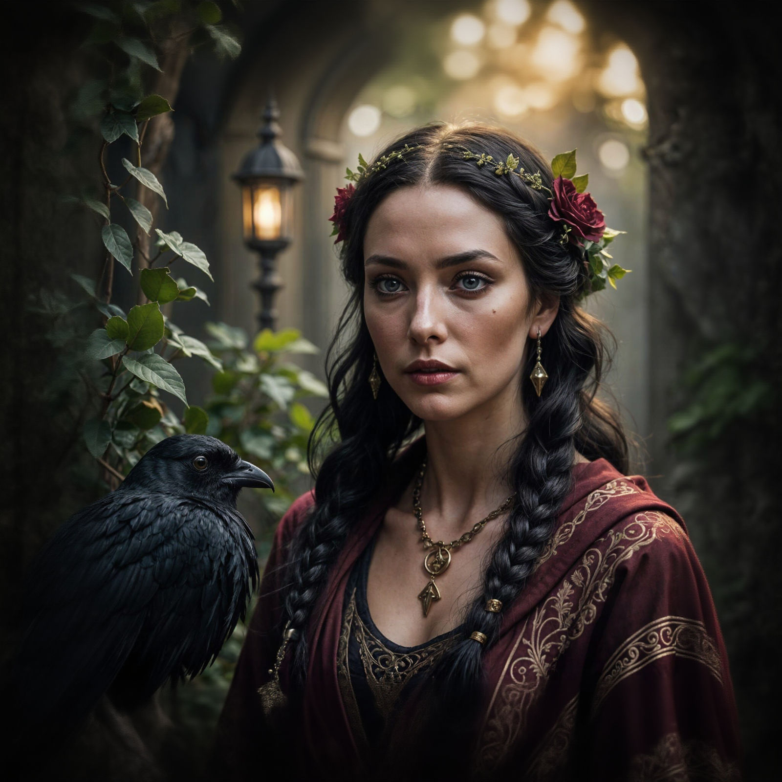 Ethereal Delphic Priestess with Timeless Elegance