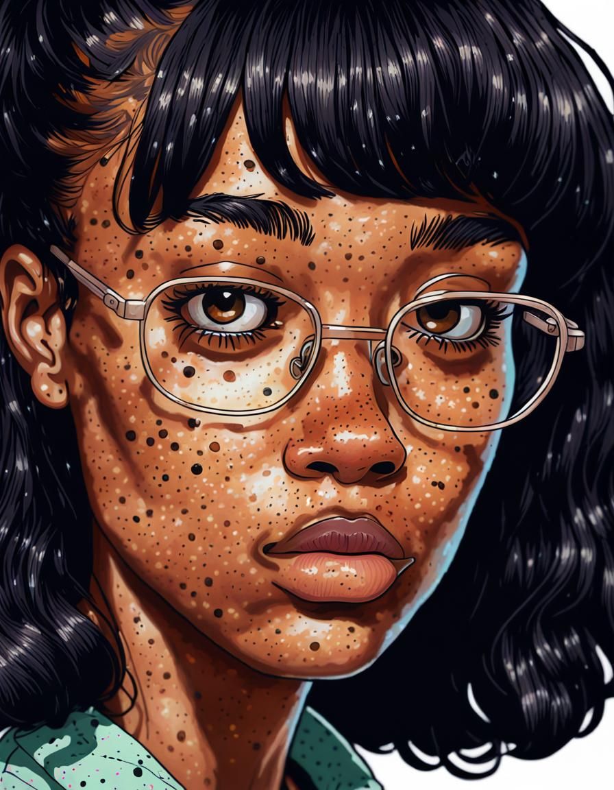 Cartoony Self-Portrait of a Tired Melanin Woman