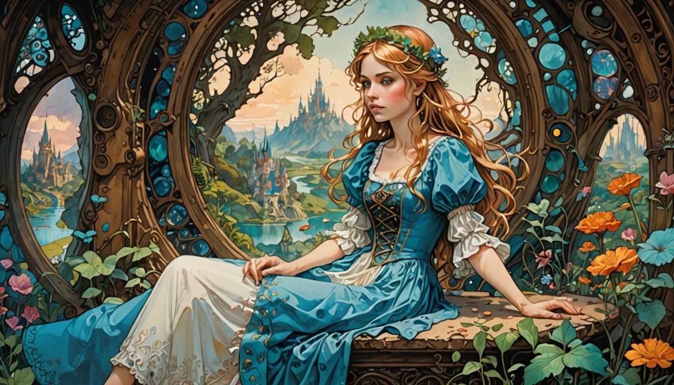 Alice in Neverland: A Fantasy Storybook Illustration