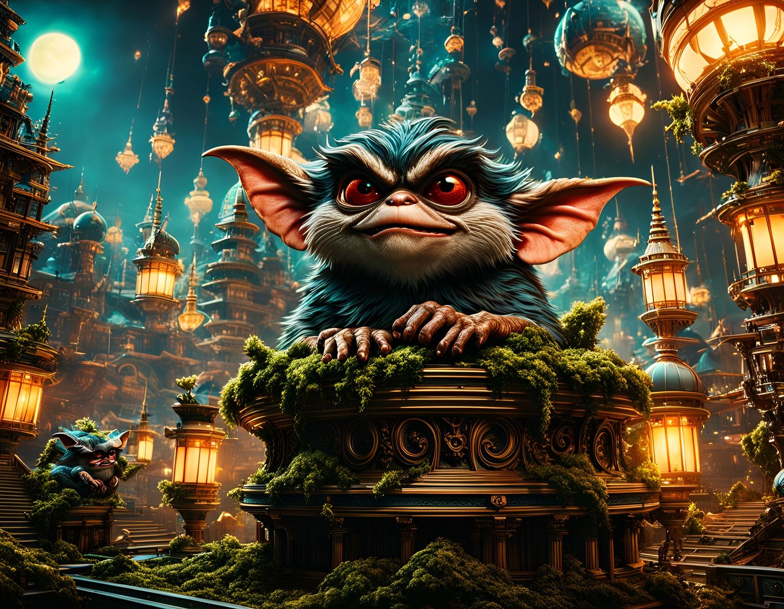 Detailed Matte Painting of Gremlins in 8K