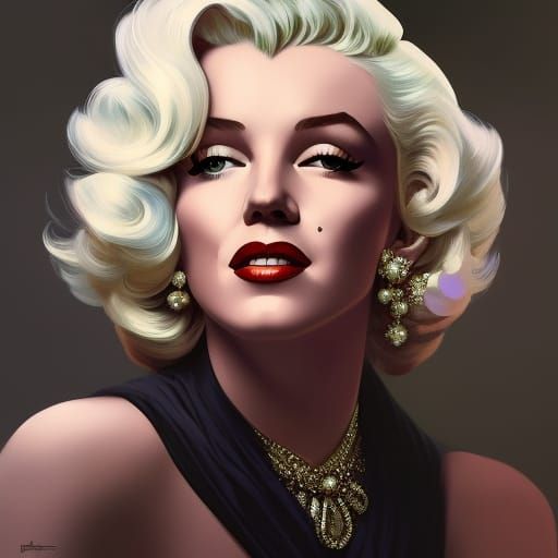 Elegant Portrait of Marilyn Monroe in Digital Art Style