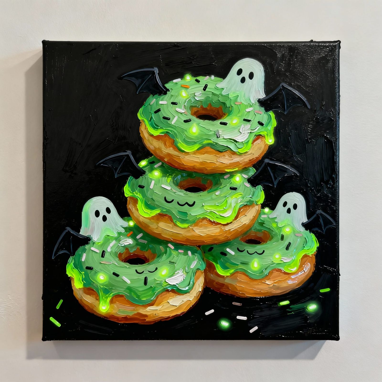 Kawaii Halloween Donuts With Neon Icing