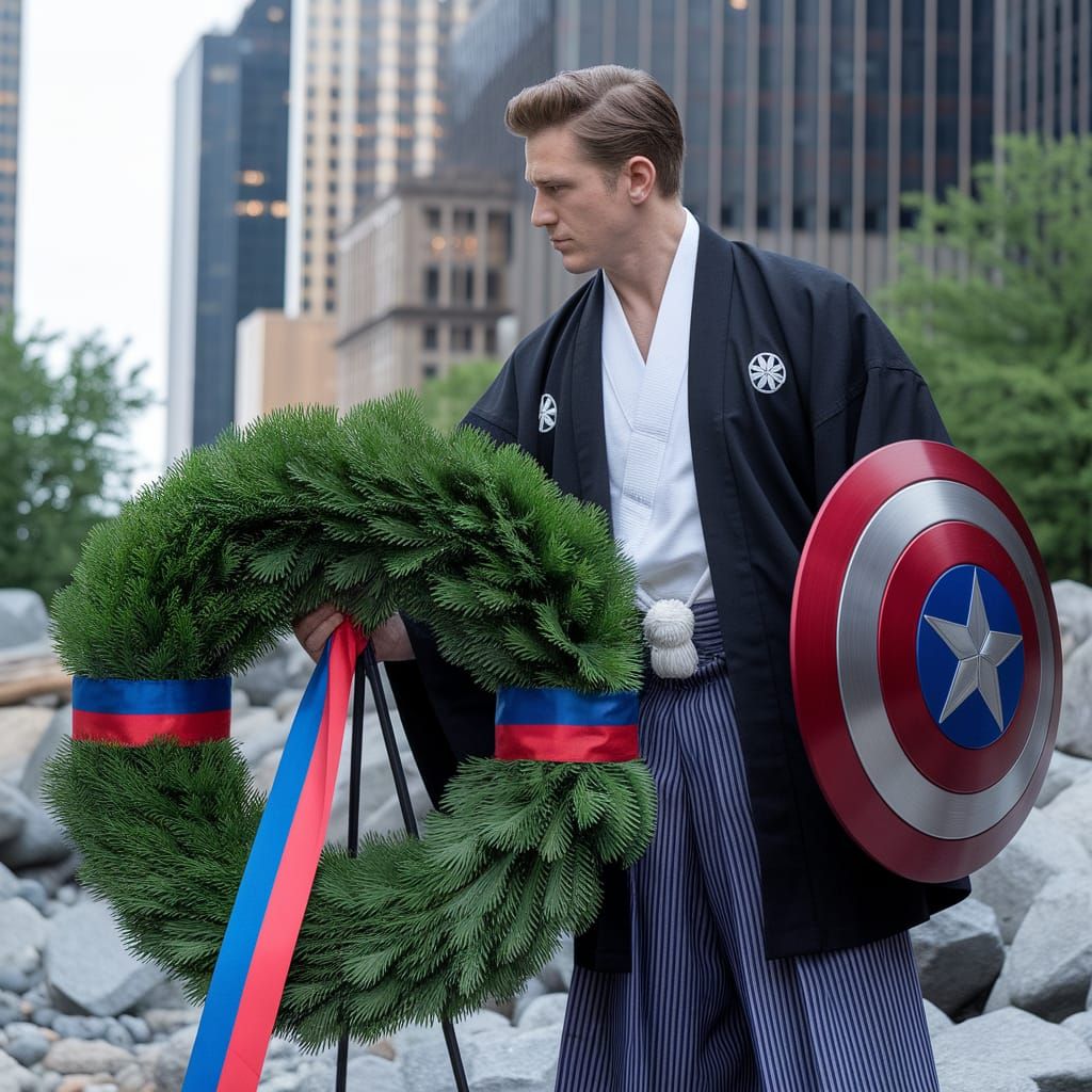 Captain America in Kimono at Ground Zero